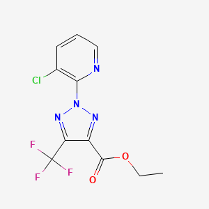 molecular formula C11H8ClF3N4O2 B11797877 Ethyl 2-(3-chloropyridin-2-yl)-5-(trifluoromethyl)-2H-1,2,3-triazole-4-carboxylate 