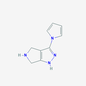 molecular formula C9H10N4 B11797915 3-(1H-Pyrrol-1-yl)-2,4,5,6-tetrahydropyrrolo[3,4-c]pyrazole 