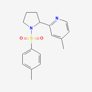 molecular formula C17H20N2O2S B11797926 4-Methyl-2-(1-tosylpyrrolidin-2-yl)pyridine 