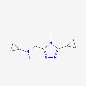 molecular formula C10H16N4 B11797933 N-((5-Cyclopropyl-4-methyl-4H-1,2,4-triazol-3-yl)methyl)cyclopropanamine 