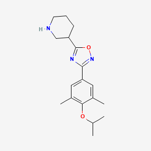 molecular formula C18H25N3O2 B11797946 3-(4-Isopropoxy-3,5-dimethylphenyl)-5-(piperidin-3-yl)-1,2,4-oxadiazole 