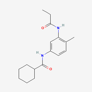 molecular formula C17H24N2O2 B1179796 N-[4-methyl-3-(propionylamino)phenyl]cyclohexanecarboxamide 