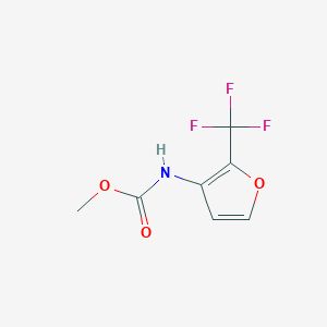 molecular formula C7H6F3NO3 B11798088 Methyl (2-(trifluoromethyl)furan-3-yl)carbamate 