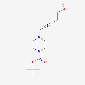 molecular formula C14H24N2O3 B11798188 Tert-butyl 4-(5-hydroxypent-2-YN-1-YL)piperazine-1-carboxylate 