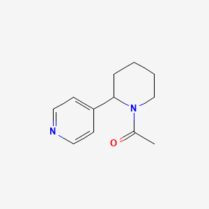 molecular formula C12H16N2O B11798195 1-(2-(Pyridin-4-yl)piperidin-1-yl)ethanone 