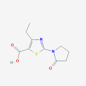 molecular formula C10H12N2O3S B11798283 4-Ethyl-2-(2-oxopyrrolidin-1-yl)thiazole-5-carboxylic acid 