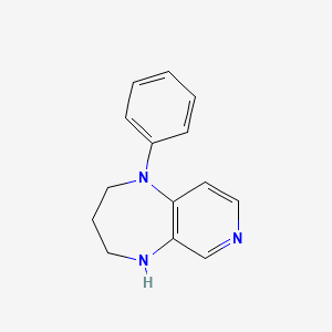 molecular formula C14H15N3 B11798305 1-Phenyl-2,3,4,5-tetrahydro-1H-pyrido[3,4-b][1,4]diazepine 