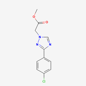 molecular formula C11H10ClN3O2 B11798353 Methyl 2-(3-(4-chlorophenyl)-1H-1,2,4-triazol-1-yl)acetate 
