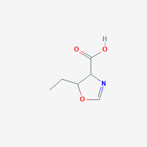 molecular formula C6H9NO3 B11798511 5-Ethyl-4,5-dihydro-1,3-oxazole-4-carboxylic acid CAS No. 141422-64-2