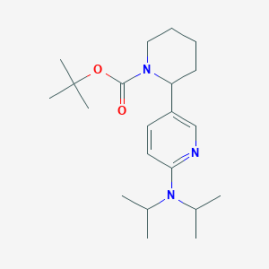 molecular formula C21H35N3O2 B11798555 tert-Butyl 2-(6-(diisopropylamino)pyridin-3-yl)piperidine-1-carboxylate 