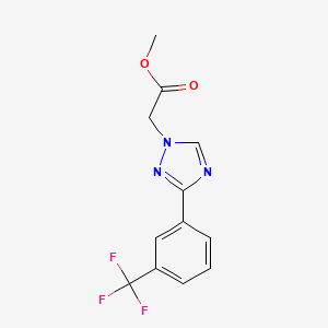 molecular formula C12H10F3N3O2 B11798596 Methyl 2-(3-(3-(trifluoromethyl)phenyl)-1H-1,2,4-triazol-1-yl)acetate 