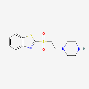 molecular formula C13H17N3O2S2 B11798645 2-((2-(Piperazin-1-yl)ethyl)sulfonyl)benzo[d]thiazole 
