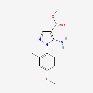 molecular formula C13H15N3O3 B11798828 Methyl 5-amino-1-(4-methoxy-2-methylphenyl)-1H-pyrazole-4-carboxylate 