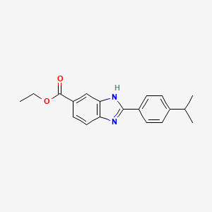 molecular formula C19H20N2O2 B11798943 Ethyl 2-(4-isopropylphenyl)-1H-benzo[d]imidazole-6-carboxylate 