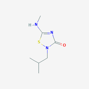 molecular formula C7H13N3OS B11798948 2-Isobutyl-5-(methylamino)-1,2,4-thiadiazol-3(2H)-one 
