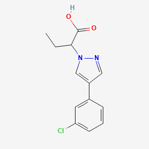 molecular formula C13H13ClN2O2 B11798961 2-(4-(3-Chlorophenyl)-1H-pyrazol-1-yl)butanoic acid 