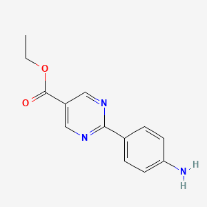 molecular formula C13H13N3O2 B11799000 Ethyl 2-(4-aminophenyl)pyrimidine-5-carboxylate CAS No. 1416438-26-0