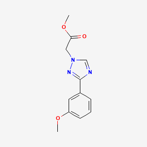 molecular formula C12H13N3O3 B11799066 Methyl 2-(3-(3-methoxyphenyl)-1H-1,2,4-triazol-1-yl)acetate 