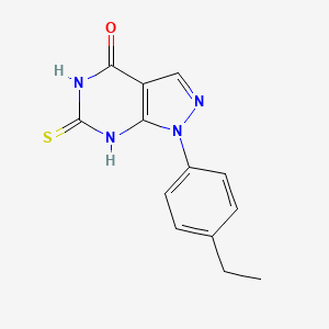 molecular formula C13H12N4OS B11799335 1-(4-Ethylphenyl)-6-mercapto-1H-pyrazolo[3,4-d]pyrimidin-4(5H)-one 