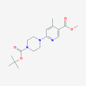 molecular formula C17H25N3O4 B11799431 tert-Butyl 4-(5-(methoxycarbonyl)-4-methylpyridin-2-yl)piperazine-1-carboxylate 