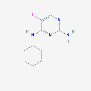 molecular formula C11H17IN4 B11799460 5-Iodo-N4-(trans-4-methylcyclohexyl)pyrimidine-2,4-diamine 