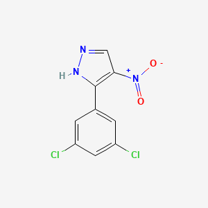molecular formula C9H5Cl2N3O2 B11799527 3-(3,5-Dichlorophenyl)-4-nitro-1H-pyrazole 
