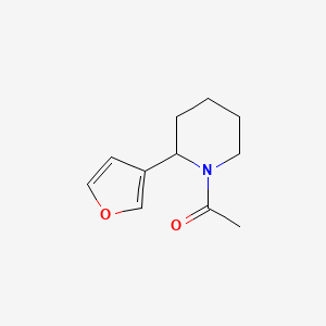 molecular formula C11H15NO2 B11799600 1-(2-(Furan-3-yl)piperidin-1-yl)ethanone 