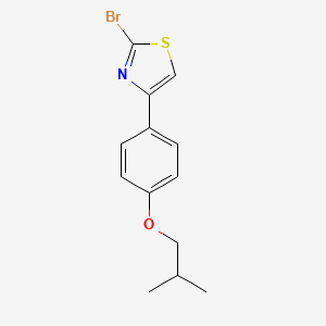 molecular formula C13H14BrNOS B11799620 2-Bromo-4-(4-isobutoxyphenyl)thiazole 