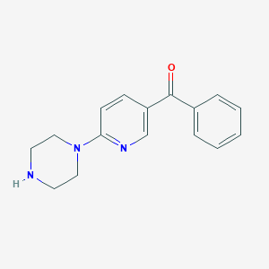 molecular formula C16H17N3O B11799695 Phenyl(6-(piperazin-1-yl)pyridin-3-yl)methanone 