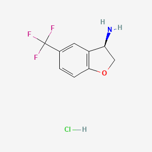 molecular formula C9H9ClF3NO B11799715 (R)-5-(Trifluoromethyl)-2,3-dihydrobenzofuran-3-amine hydrochloride 