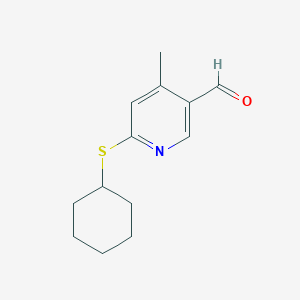 molecular formula C13H17NOS B11799846 6-(Cyclohexylthio)-4-methylnicotinaldehyde 