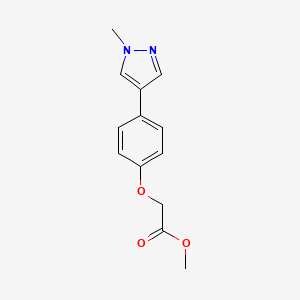 molecular formula C13H14N2O3 B11799876 Methyl 2-(4-(1-methyl-1H-pyrazol-4-yl)phenoxy)acetate 