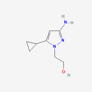 molecular formula C8H13N3O B11800127 2-(3-Amino-5-cyclopropyl-1H-pyrazol-1-yl)ethanol 