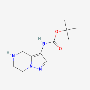 molecular formula C11H18N4O2 B11800336 Tert-butyl (4,5,6,7-tetrahydropyrazolo[1,5-a]pyrazin-3-yl)carbamate 