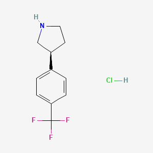 molecular formula C11H13ClF3N B11800418 (S)-3-(4-(Trifluoromethyl)phenyl)pyrrolidine hydrochloride 