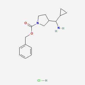 molecular formula C16H23ClN2O2 B11800444 Benzyl 3-(amino(cyclopropyl)methyl)pyrrolidine-1-carboxylate hydrochloride 