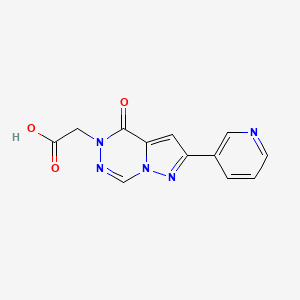 molecular formula C12H9N5O3 B11800464 2-(Oxo-8-(pyridin-3-yl)pyrazolo[1,5-d][1,2,4]triazin-1-yl)acetic acid 