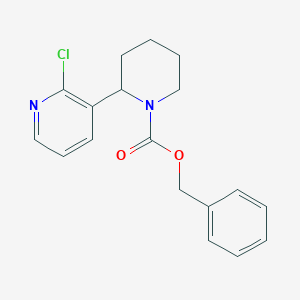 molecular formula C18H19ClN2O2 B11800500 Benzyl 2-(2-chloropyridin-3-yl)piperidine-1-carboxylate 