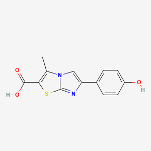 molecular formula C13H10N2O3S B11800687 6-(4-Hydroxyphenyl)-3-methylimidazo[2,1-b]thiazole-2-carboxylic acid 