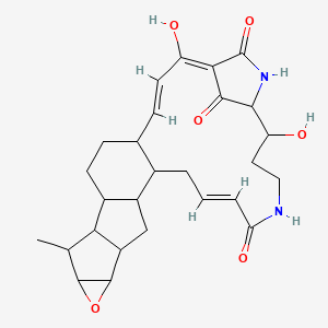 molecular formula C27H34N2O6 B1180074 (1Z,3E,19E)-2,25-dihydroxy-10-methyl-12-oxa-22,27-diazahexacyclo[24.2.1.05,17.08,16.09,14.011,13]nonacosa-1,3,19-triene-21,28,29-trione CAS No. 134458-00-7
