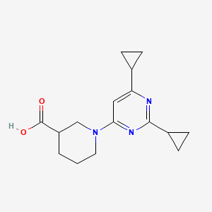 molecular formula C16H21N3O2 B11800826 1-(2,6-Dicyclopropylpyrimidin-4-yl)piperidine-3-carboxylic acid 