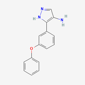 molecular formula C15H13N3O B11800828 3-(3-Phenoxyphenyl)-1H-pyrazol-4-amine 