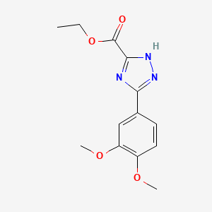 molecular formula C13H15N3O4 B11800951 ethyl 3-(3,4-dimethoxyphenyl)-1H-1,2,4-triazole-5-carboxylate 