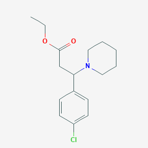 molecular formula C16H22ClNO2 B11800999 Ethyl 3-(4-chlorophenyl)-3-(piperidin-1-yl)propanoate 