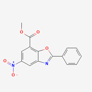 molecular formula C15H10N2O5 B11801040 Methyl 5-nitro-2-phenylbenzo[d]oxazole-7-carboxylate 