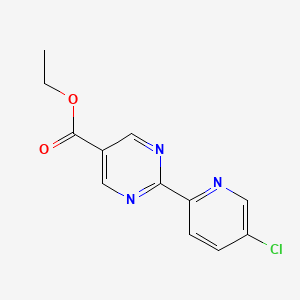 molecular formula C12H10ClN3O2 B11801049 Ethyl 2-(5-chloropyridin-2-YL)pyrimidine-5-carboxylate 