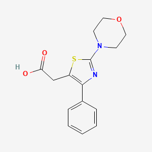 molecular formula C15H16N2O3S B11801144 2-(2-Morpholino-4-phenylthiazol-5-yl)acetic acid 