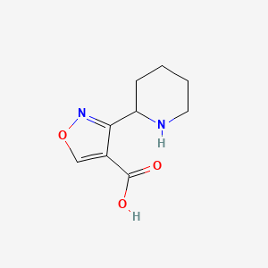 molecular formula C9H12N2O3 B11801166 3-(Piperidin-2-yl)isoxazole-4-carboxylic acid 