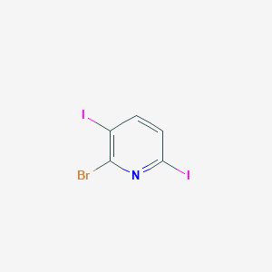 molecular formula C5H2BrI2N B11801178 2-Bromo-3,6-diiodopyridine 
