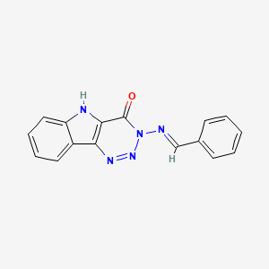 3,5-Dihydro-3-((phenylmethylene)amino)-4H-1,2,3-triazino(5,4-b)indol-4-one